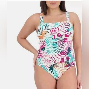 Eddie Bauer Women’s Tropical Leaf One‎ Piece Swimsuit XL
